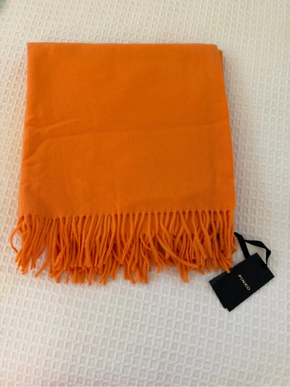 Pinko Bright Orange Fringe Swim Sarong Wrap